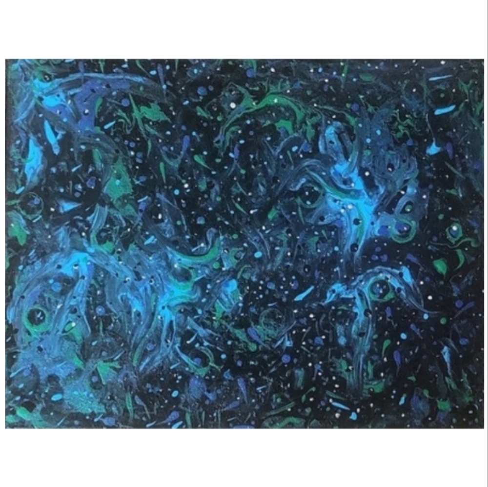 Hand Crafted Abstract Design 11x14 Inches Canvas Painting - Picture 3 of 4